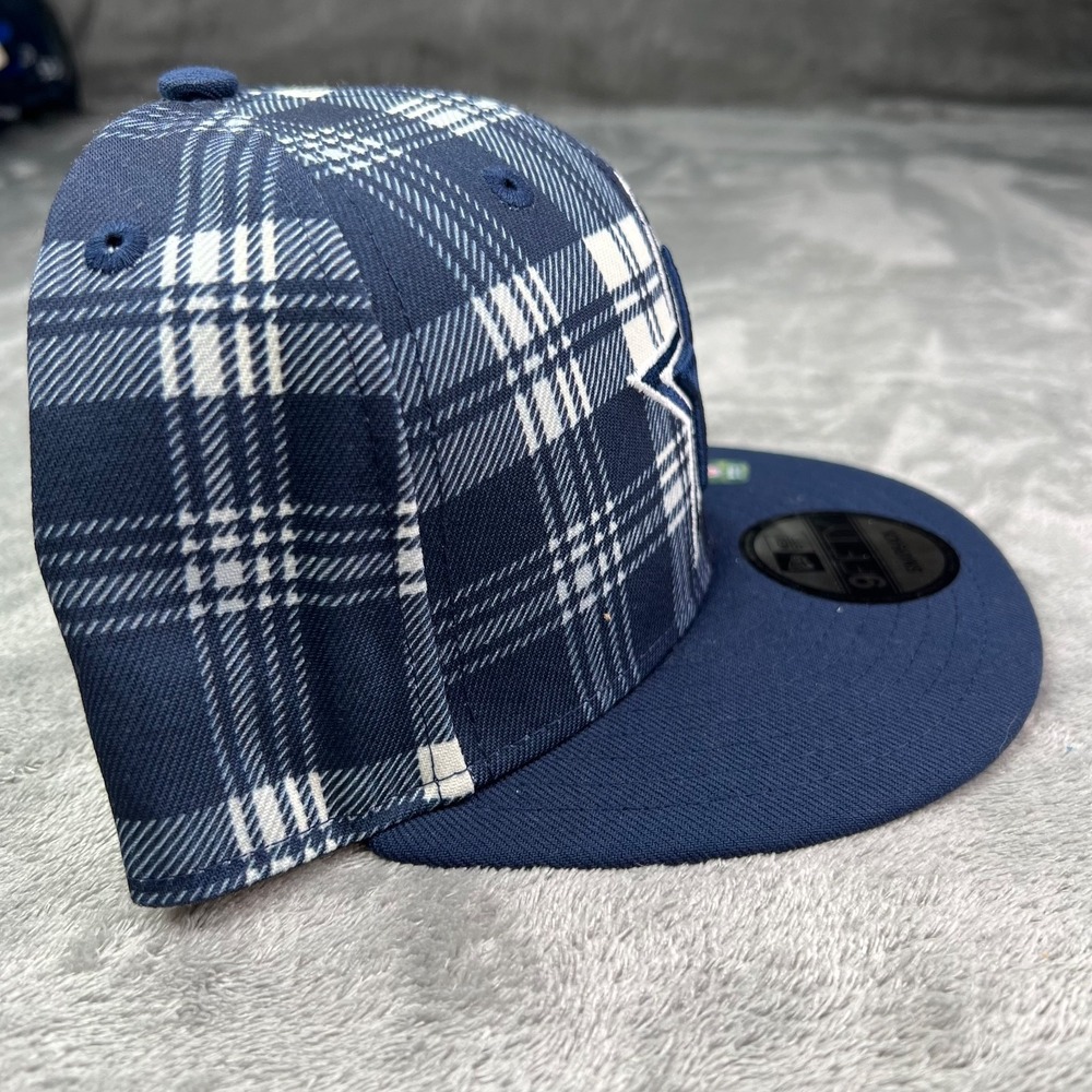 New Era Dallas Cowboys NFL Blue Plaid Statement 9Fifty Snapback Adjustable Hat - Picture 3 of 7